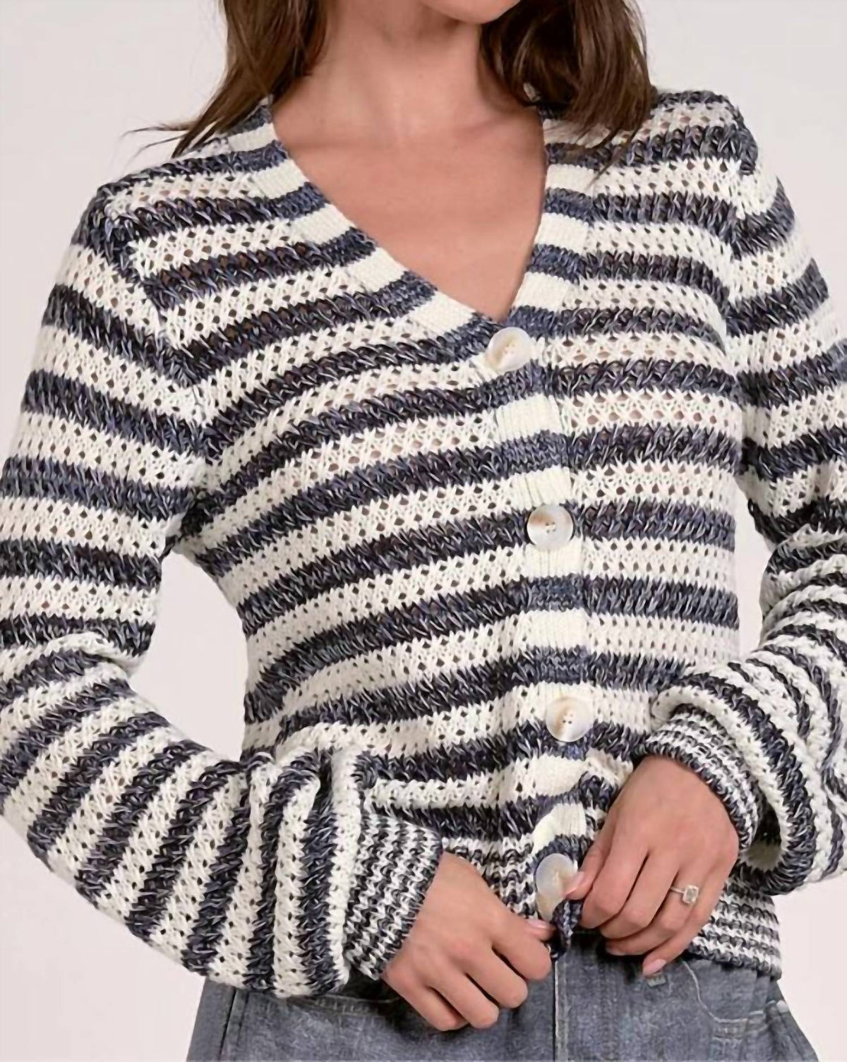Elan - VNK Stripe Cardigan