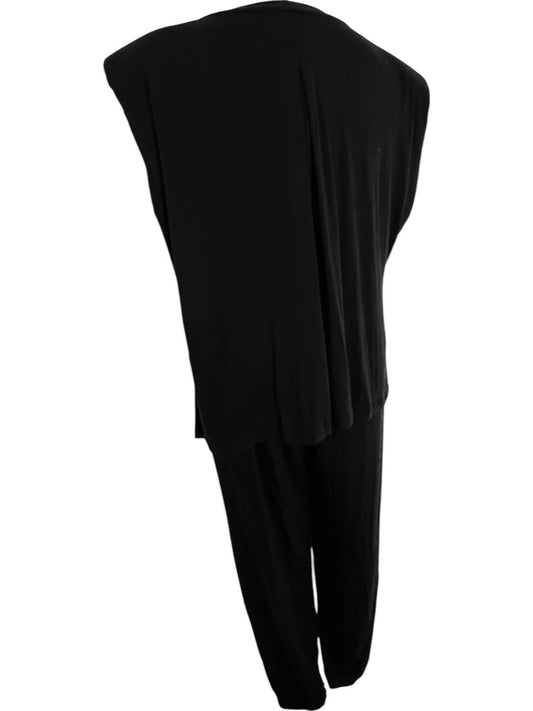 Elan - Women's One Piece Jogger Romper - black - clothing - jumpsuits