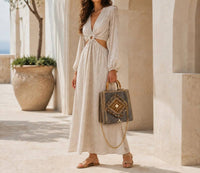 Elektra'S Workshop - Fringe Bamboo Style Handle Crossbody Bag