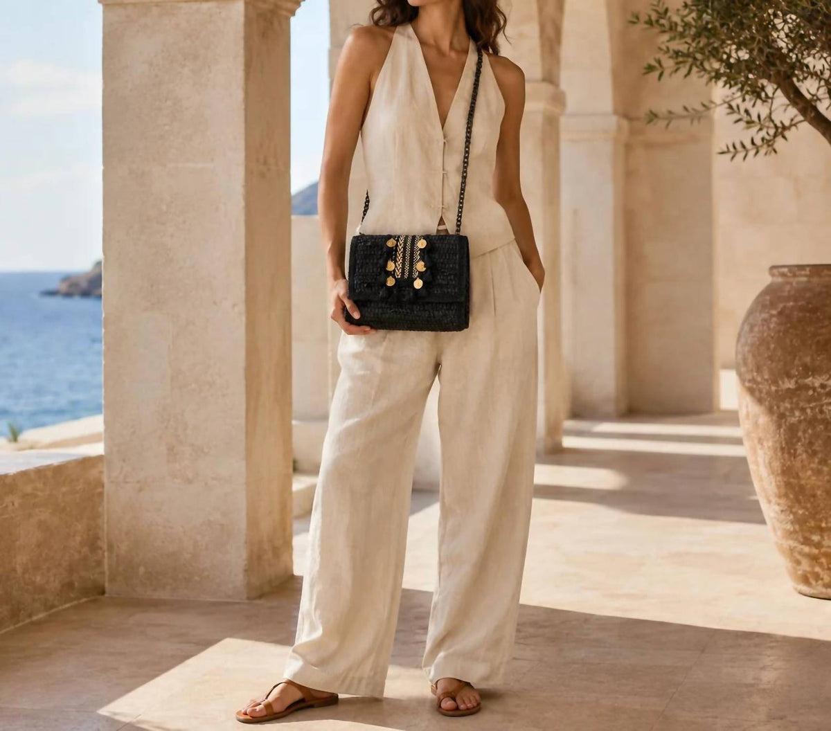 Elektra'S Workshop - Small Flap Woven Leather Handbag