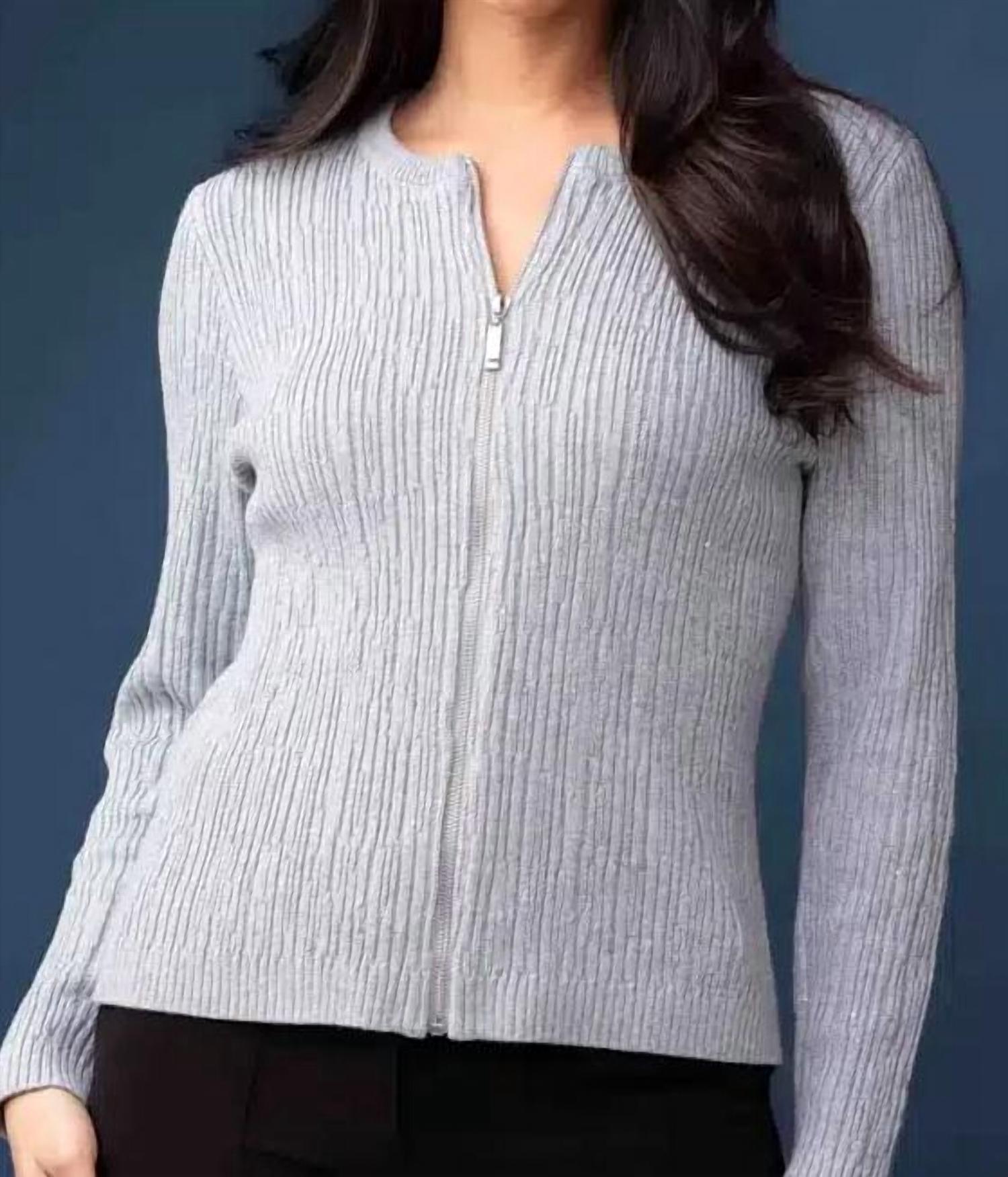 Elena Wang - Subtle Sparkle Long Sleeve Sweater - clothing - cotton - crew