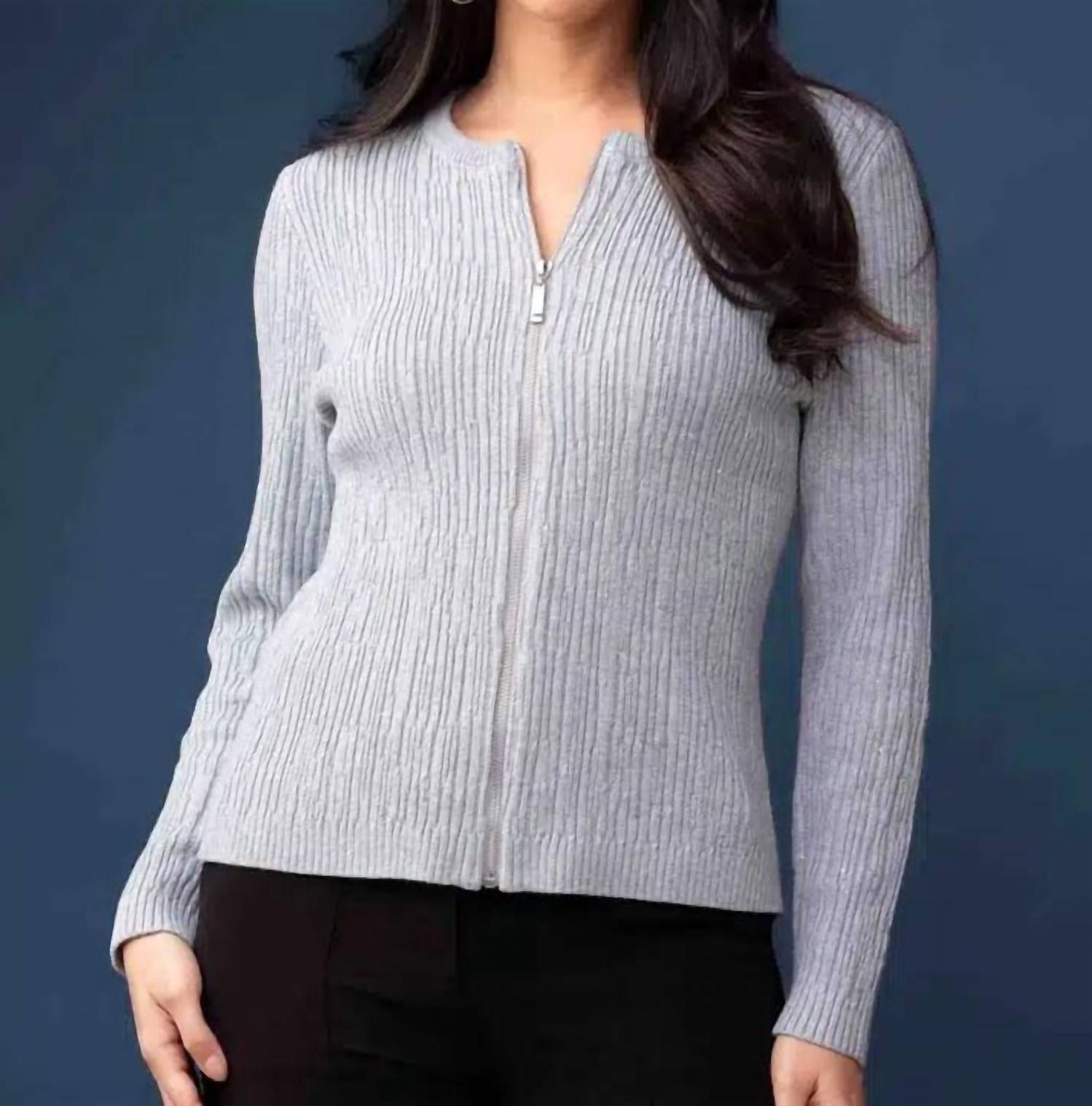 Elena Wang - Subtle Sparkle Long Sleeve Sweater - clothing - cotton - crew