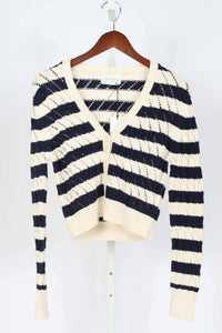 Eleven Six - Aya Stripe Cardi - cardigans - clothing - cotton