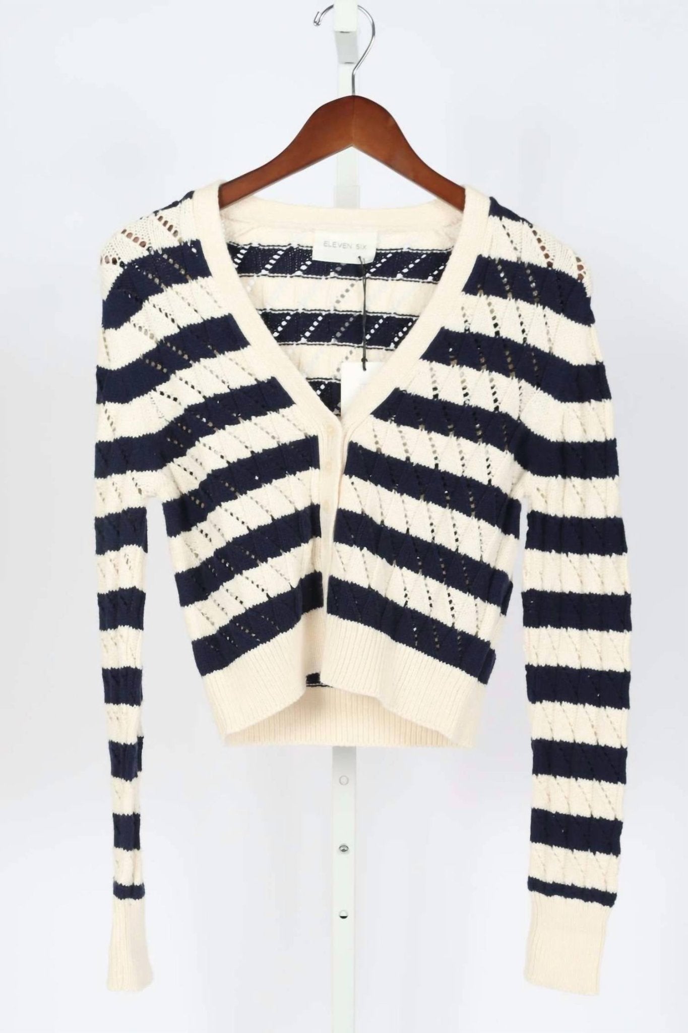 Eleven Six - Aya Stripe Cardi - cardigans - clothing - cotton