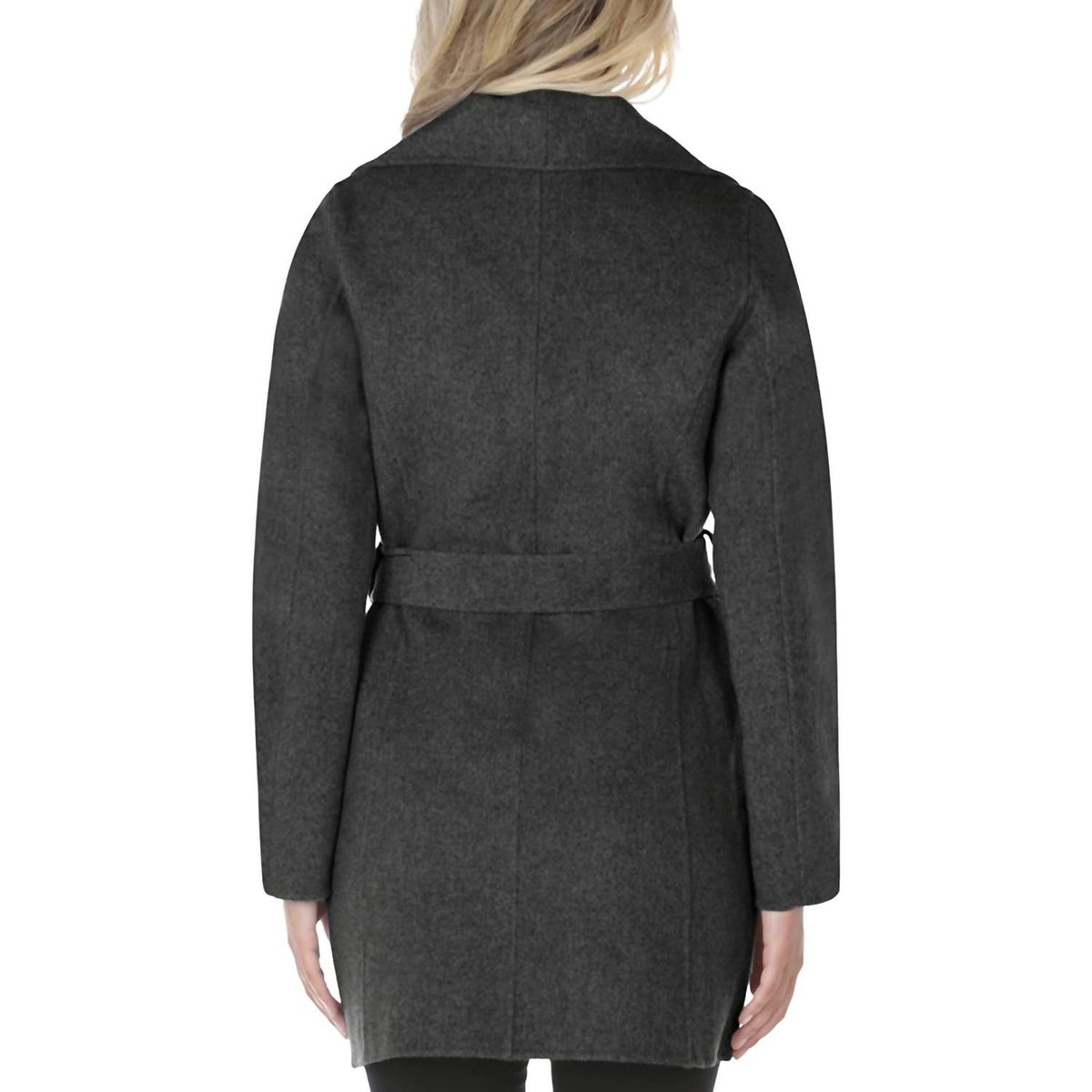 Wool Wrap Coat with Tie Belt