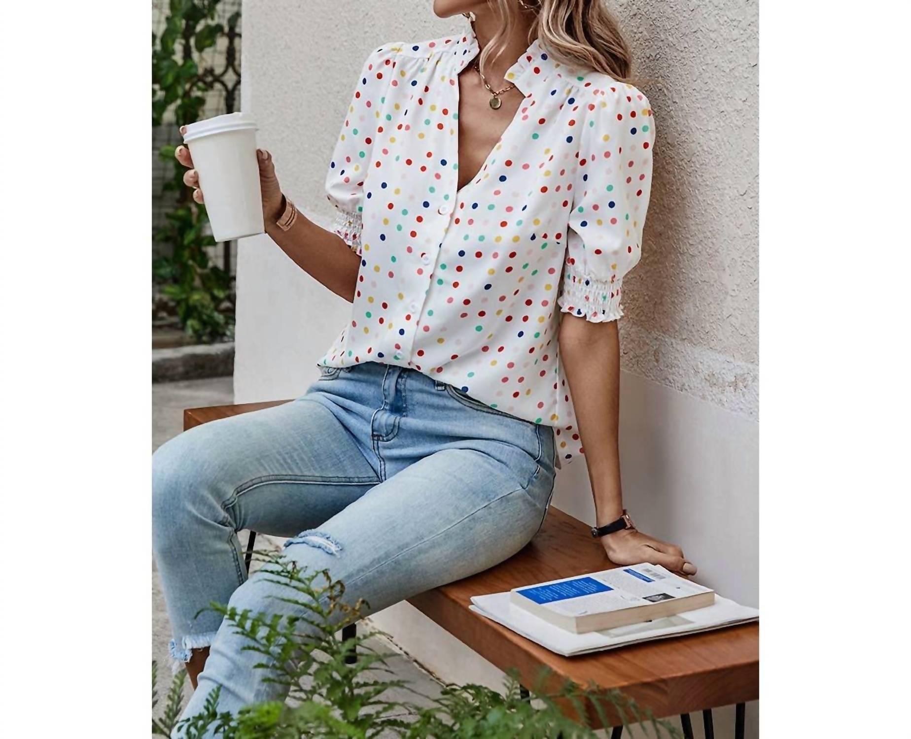 Elings - Bobby Polka Dot Blouse - blouses - clothing - polka - dot