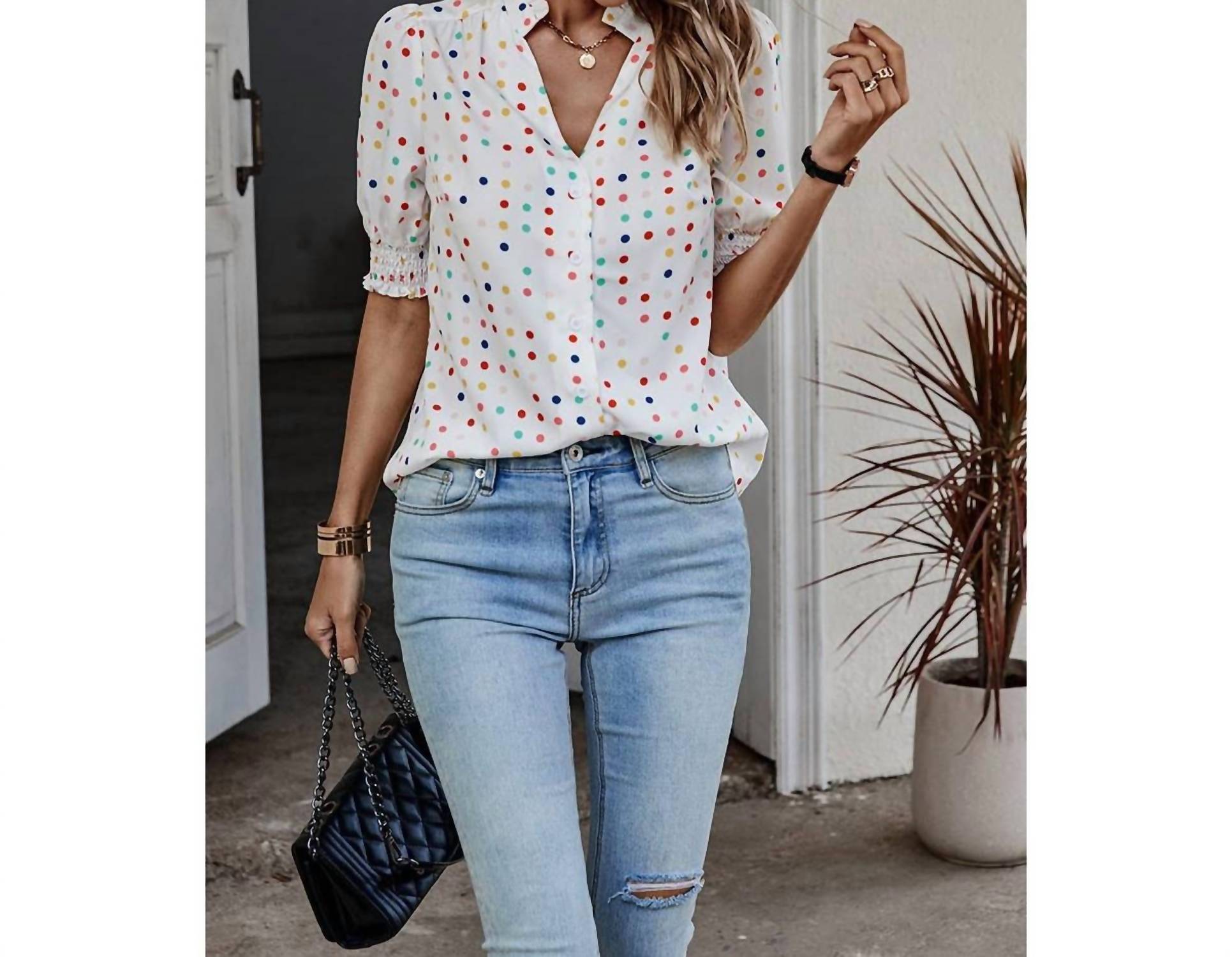 Elings - Bobby Polka Dot Blouse - blouses - clothing - polka - dot