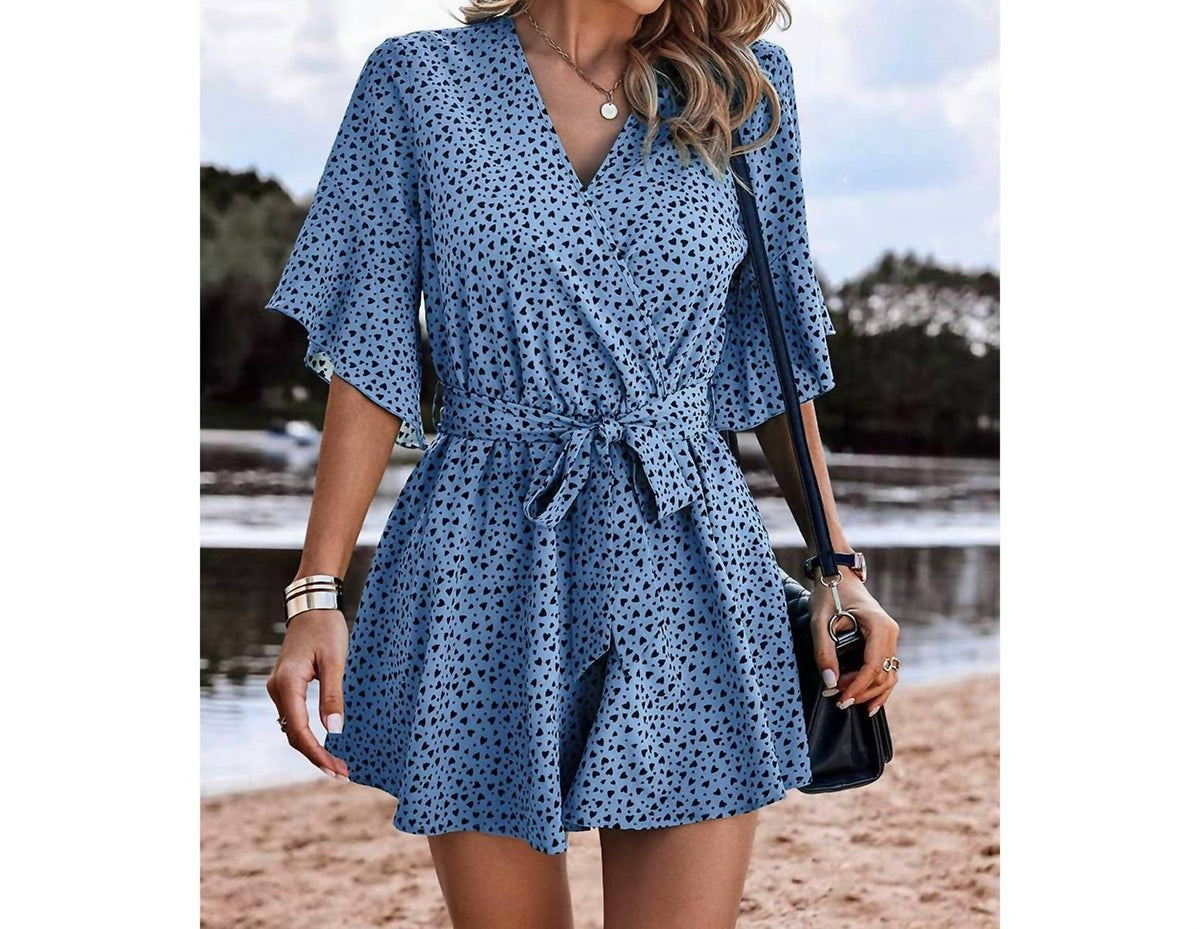 Elings - Ruffled Belted Hearts Romper