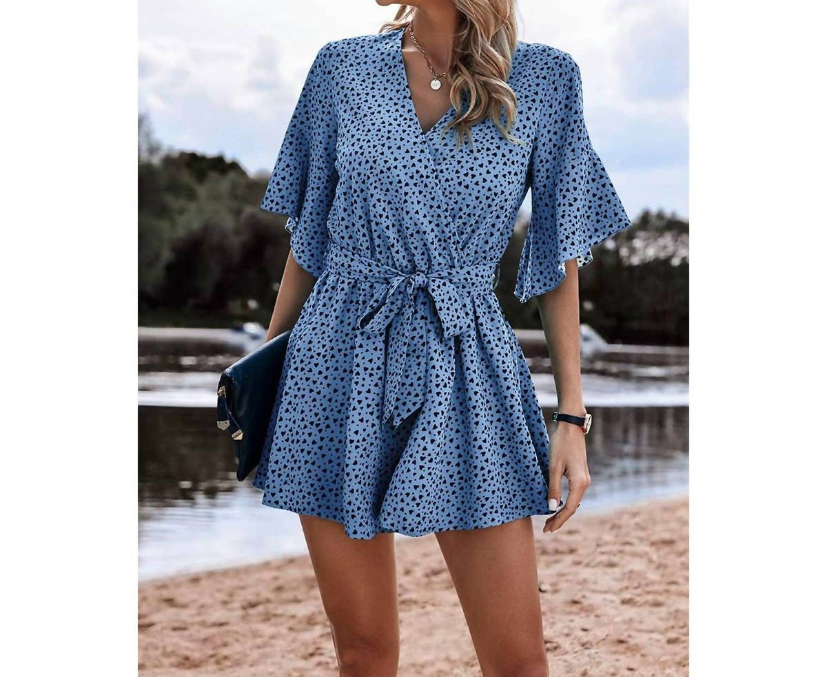 Elings - Ruffled Belted Hearts Romper