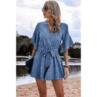 Elings - Ruffled Belted Hearts Romper