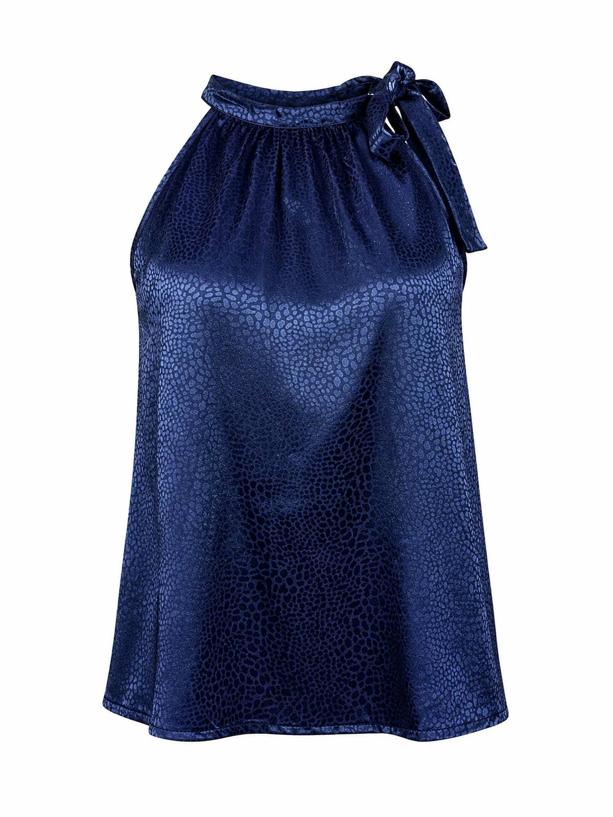 Elings - Satin Animal Texture Halter Top
