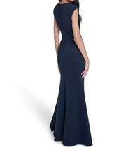 Eliza J - V-neck Front Drape Ball Gown