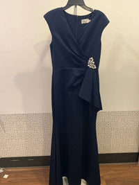 Eliza J - V-neck Front Drape Ball Gown