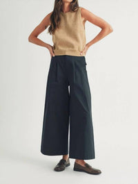 Elle Grey - Pleated Wide Leg Pants