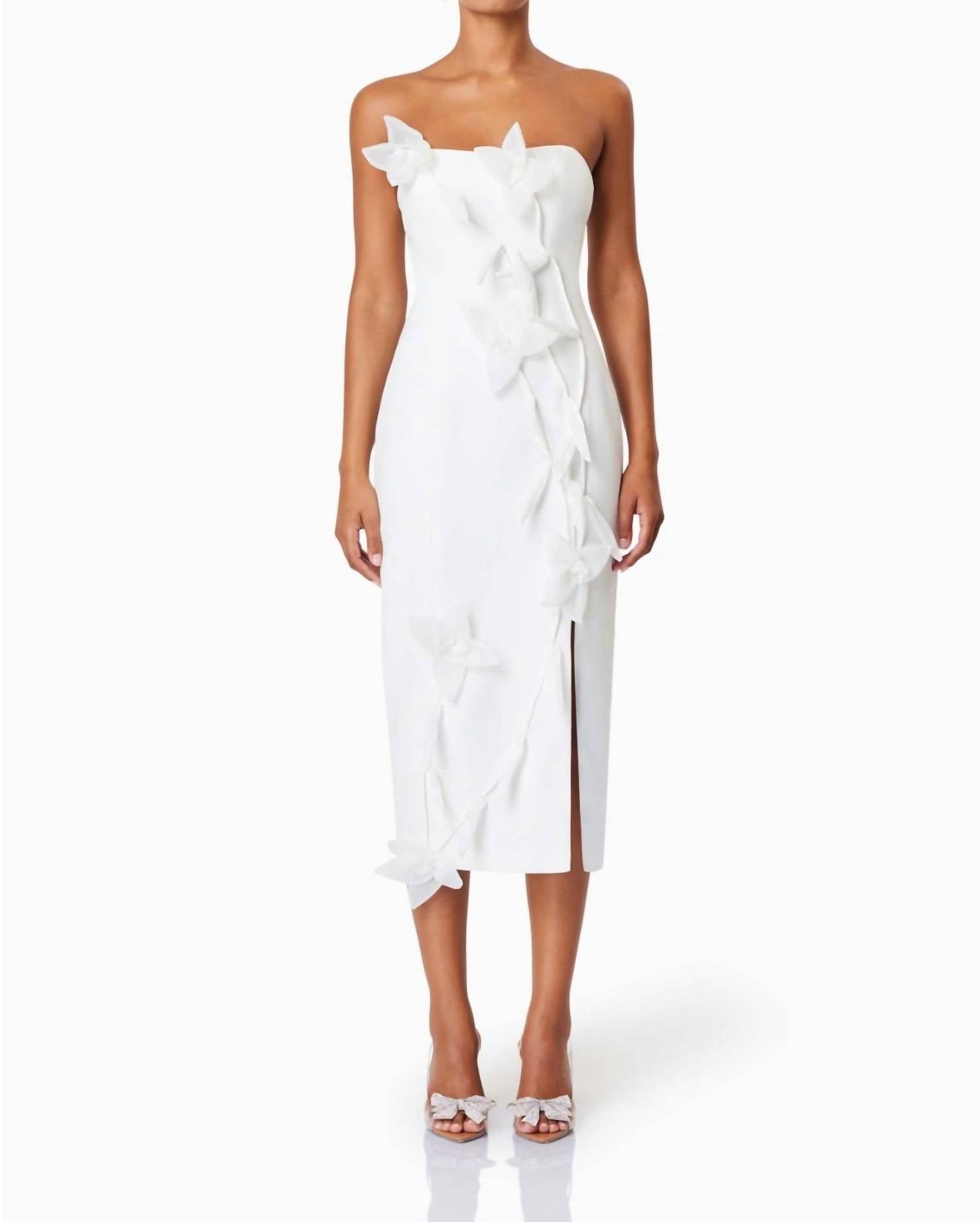 Elliatt - Bethany Strapless Floral Midi Dress - clothing - dresses - midi