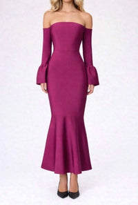 Elliatt - Ella Off-shoulder Bell Sleeve Gown