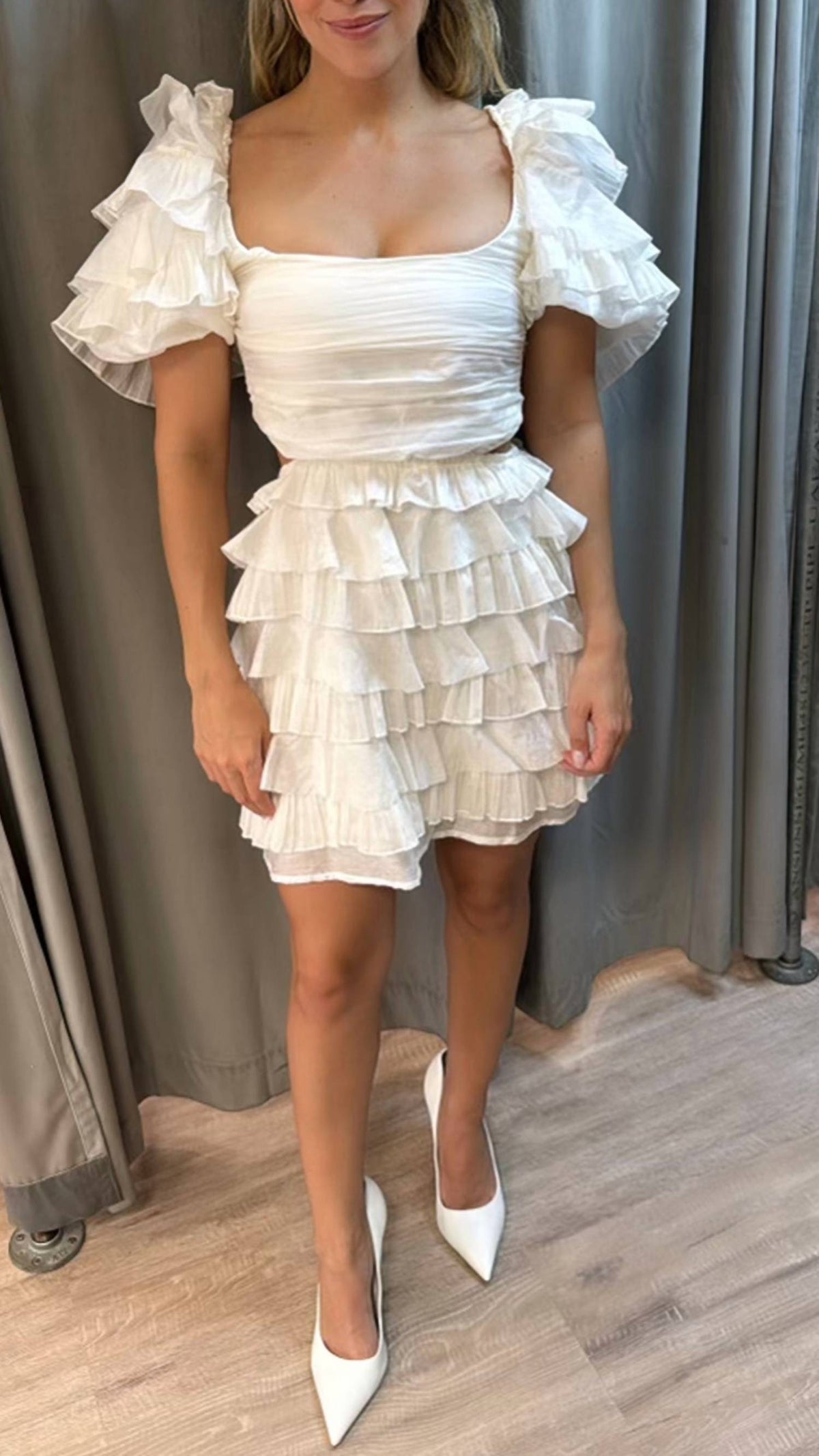 Elliatt - Maya Ruffle Cutout Mini Dress