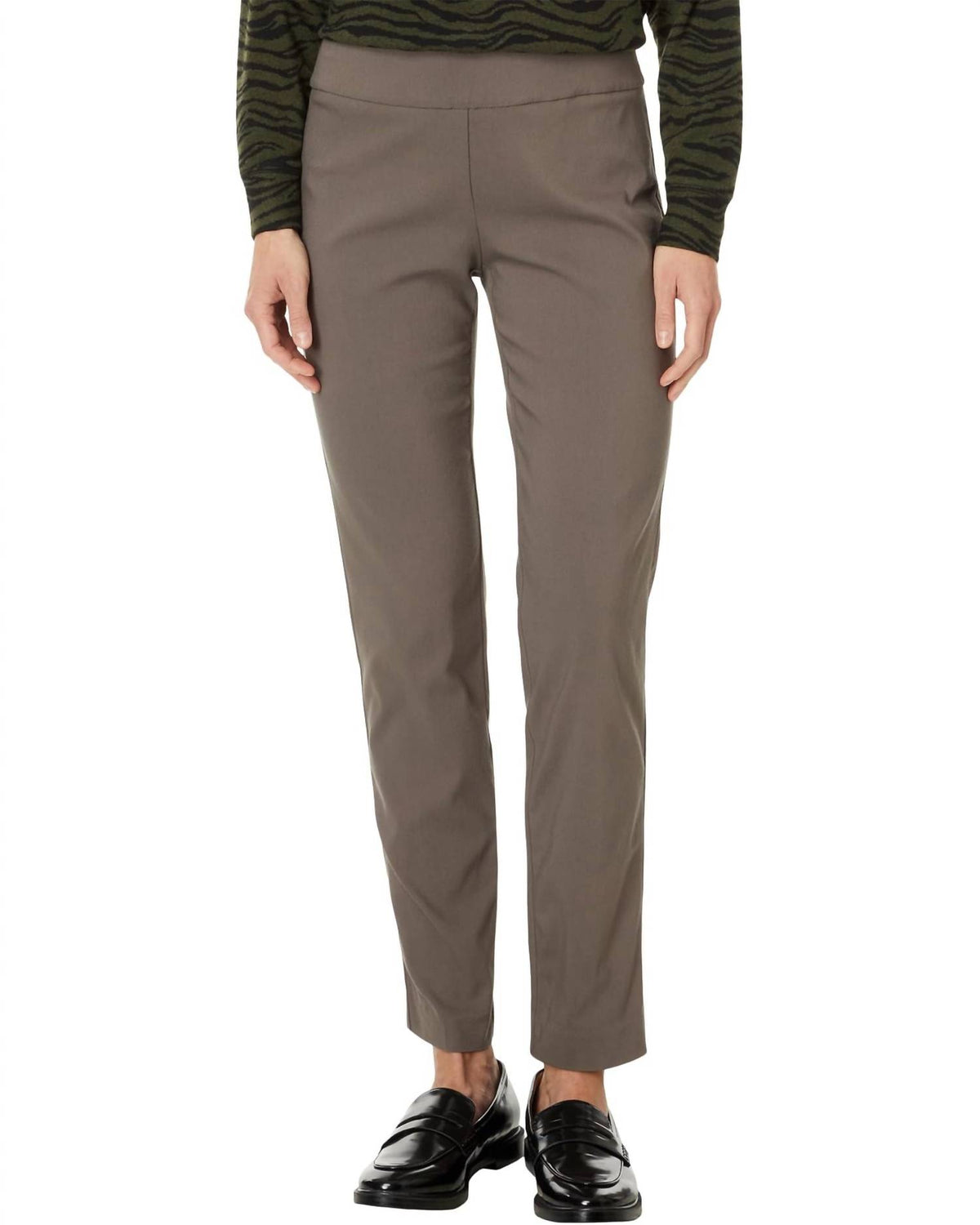 Elliott Lauren - Control Stretch Pull-on Ankle Pants With Back Slit Detail