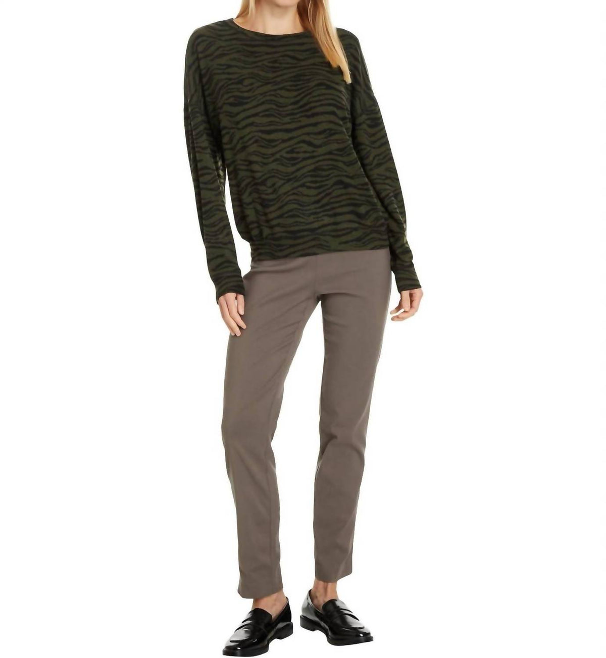 Elliott Lauren - Control Stretch Pull-on Ankle Pants With Back Slit