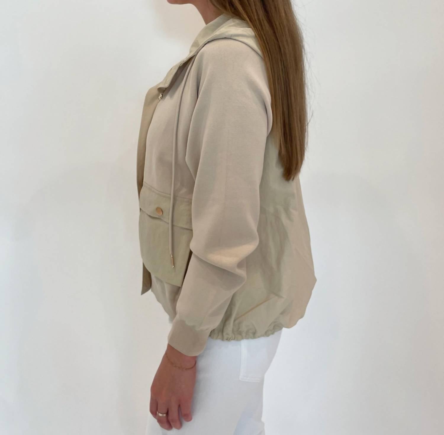 Elliott Lauren - Living Proof Zip Front Jacket - beige - casual - jacket - clothing