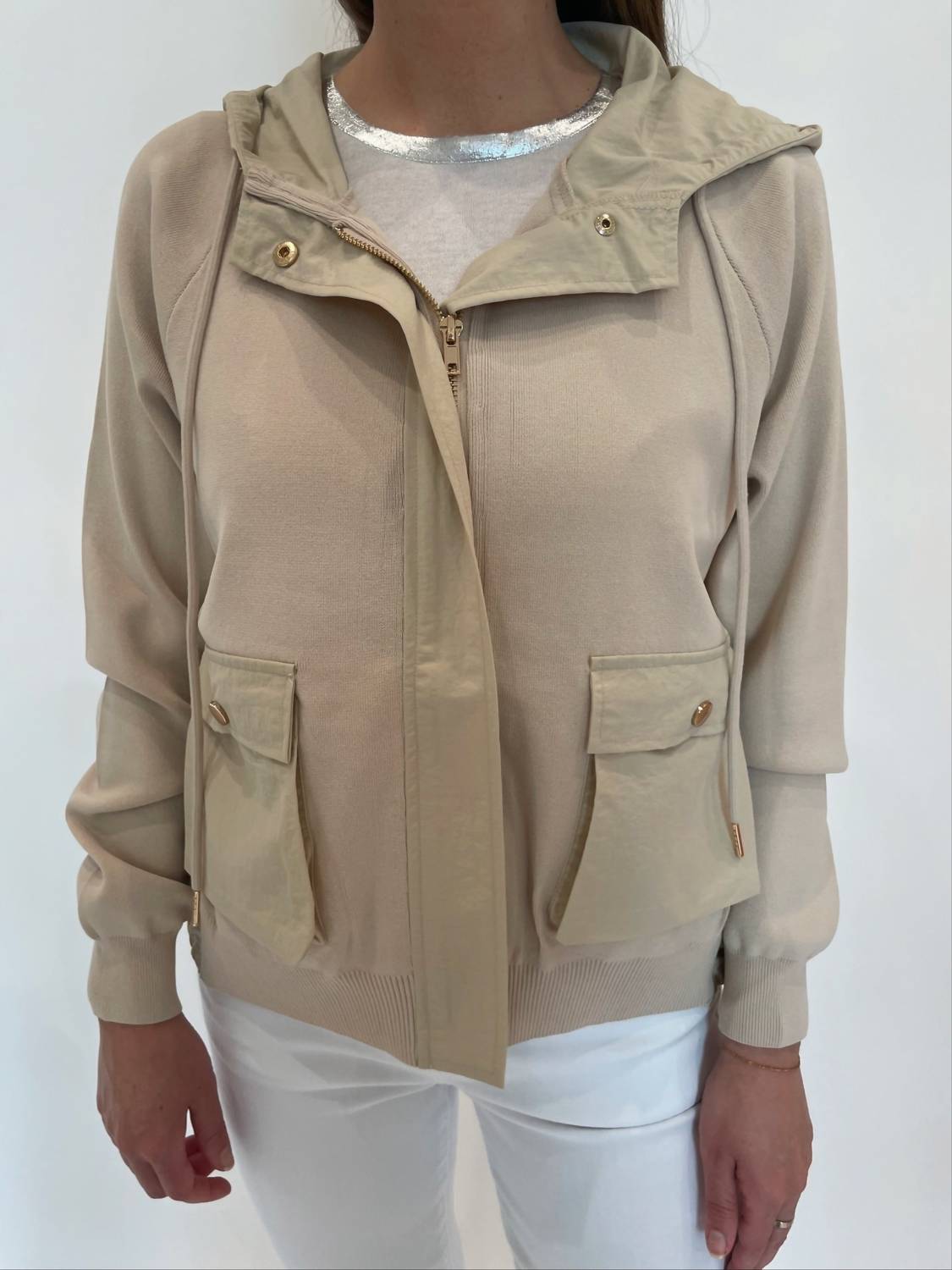 Elliott Lauren - Living Proof Zip Front Jacket - beige - casual - jacket - clothing