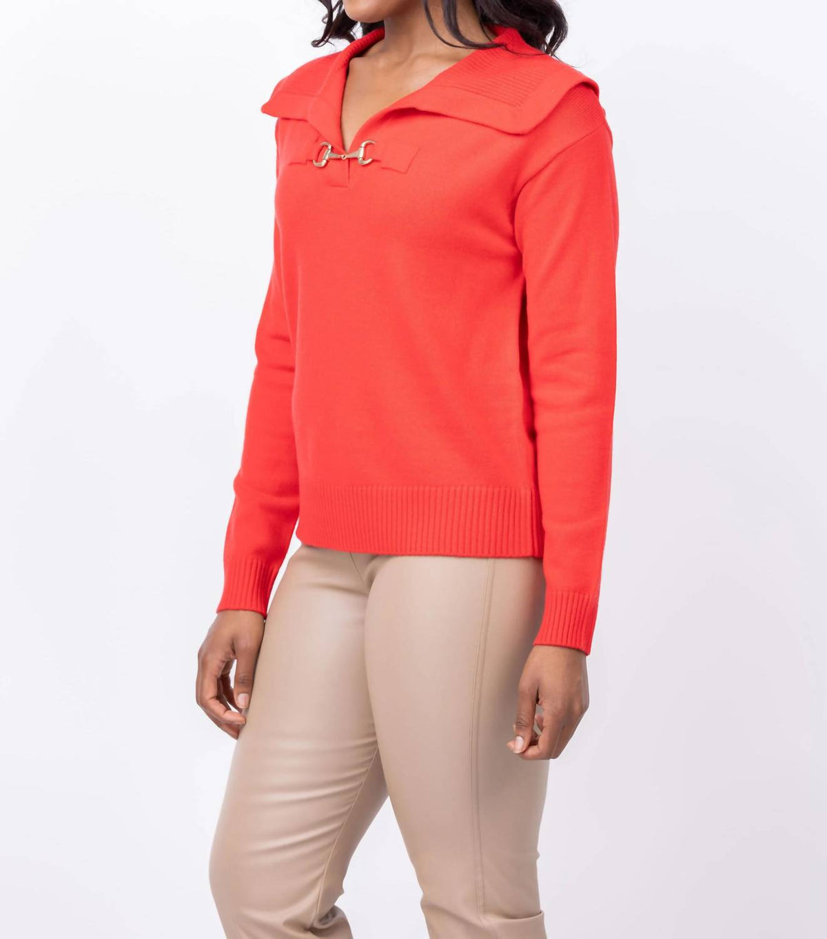 Elliott Lauren - Statement Collar Horse Bit Sweater