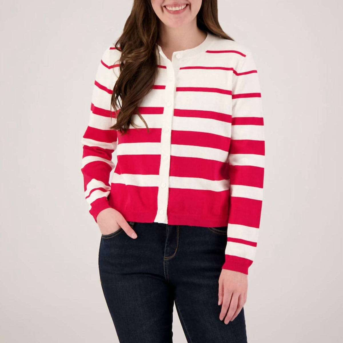 Elliott Lauren - Varigated Striped Cardigan
