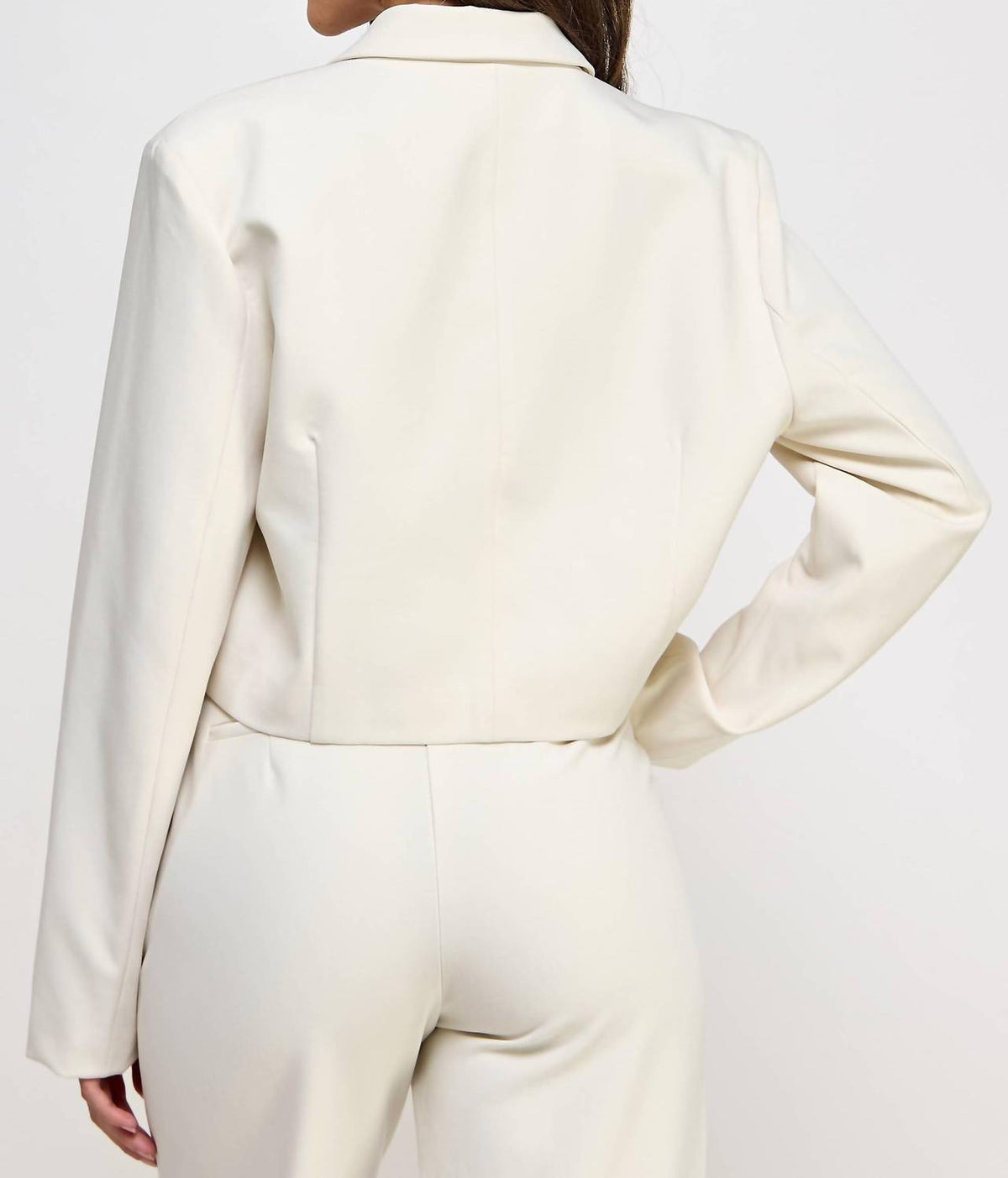 Ellison - Cropped Power Shoulder Blazer