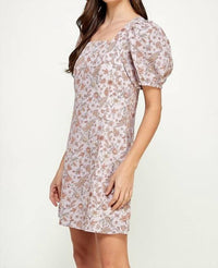 Square neck lilacs dress