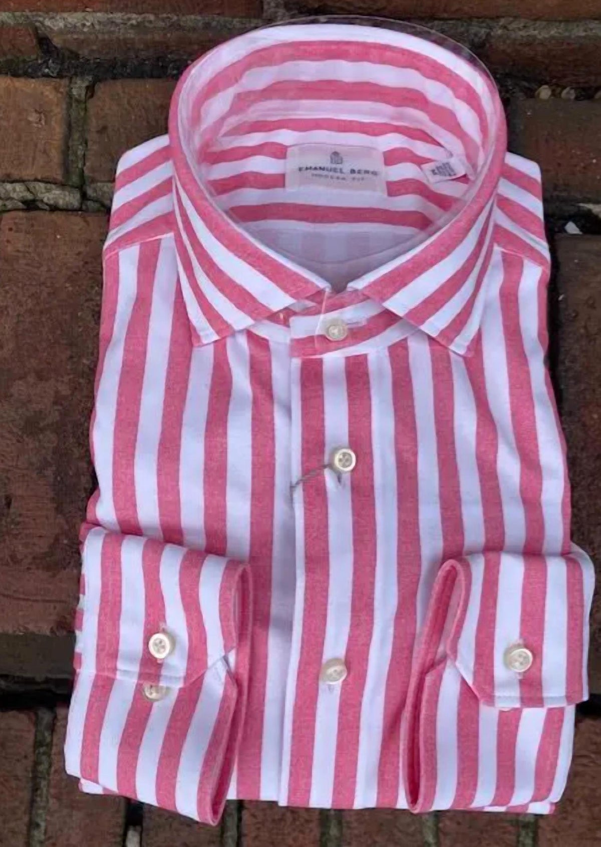 Emanuel Berg - Modern 4Flex Stretch Knit Stripe Shirt