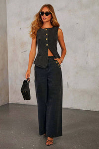 Emberloom - Wide Leg Denim Trousers