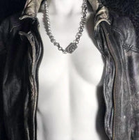 Embrazio - Gunmetal and Baroque Pearl Triple - Wrap Heart Bracelet or Matinee Necklace - jewelry - necklaces - silver