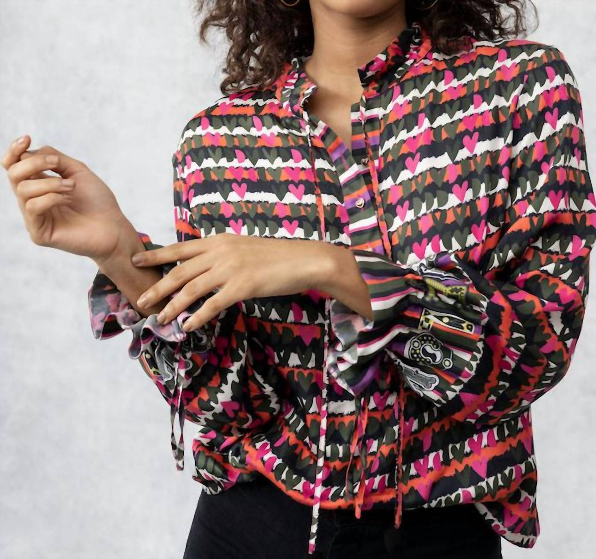 Emily Lovelock - Esther Hearts Print Blouse