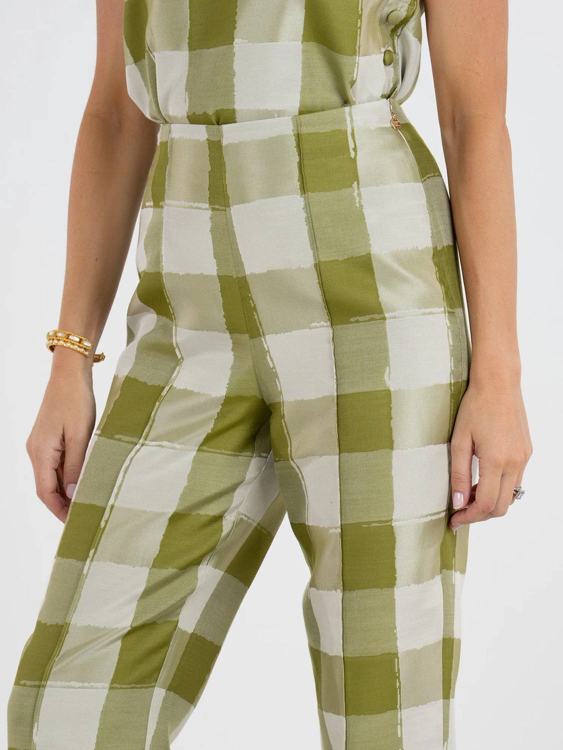 Emily Mccarthy - Cotton Jacquard Slim Pant