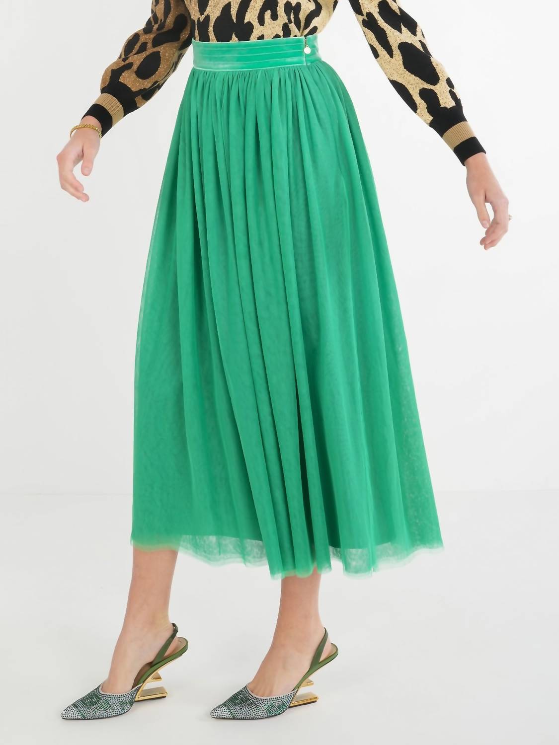 Emily Mccarthy - Misty Maxi Skirt - clothing - green - long - skirts