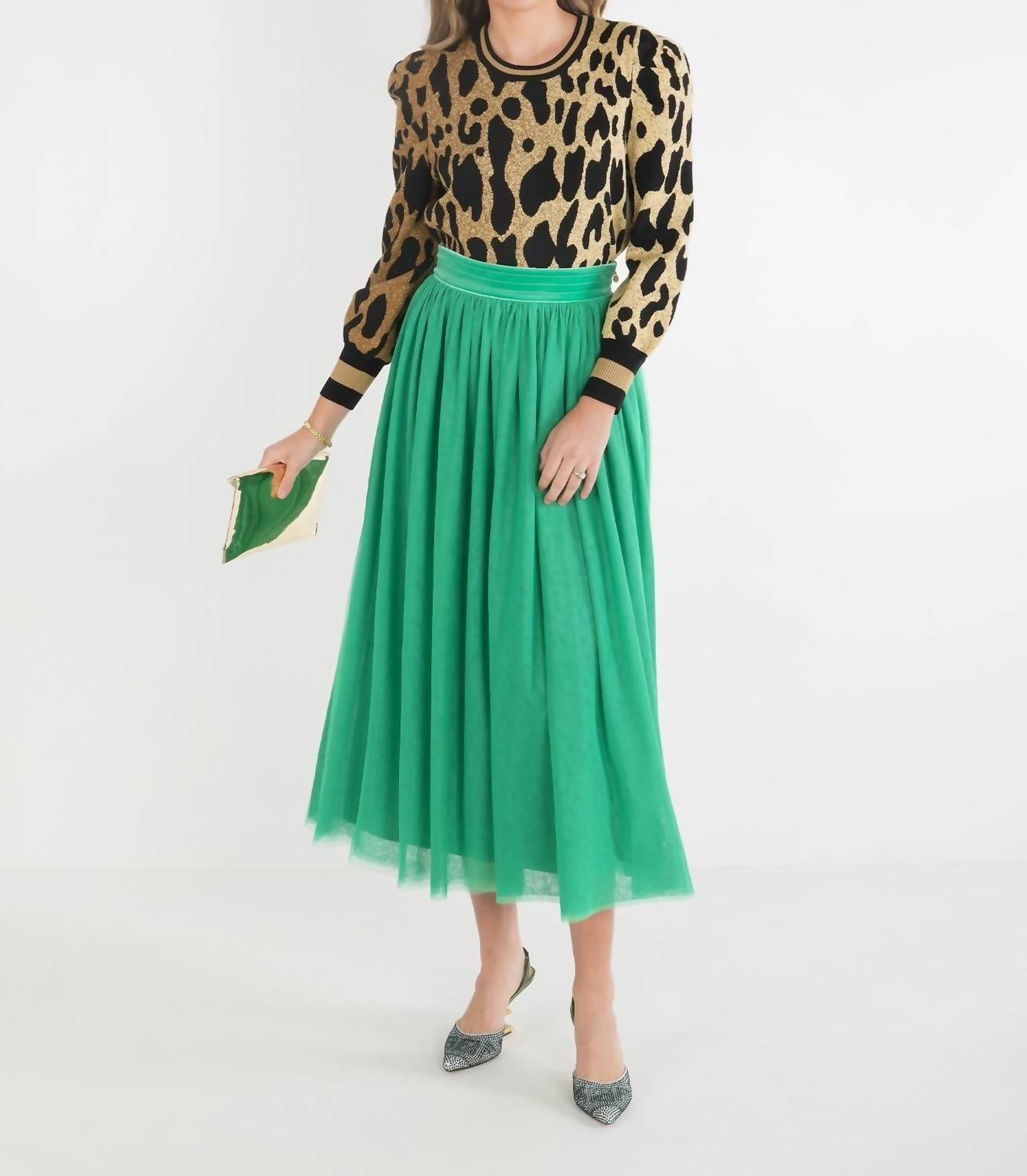 Emily Mccarthy - Misty Maxi Skirt - clothing - green - long - skirts