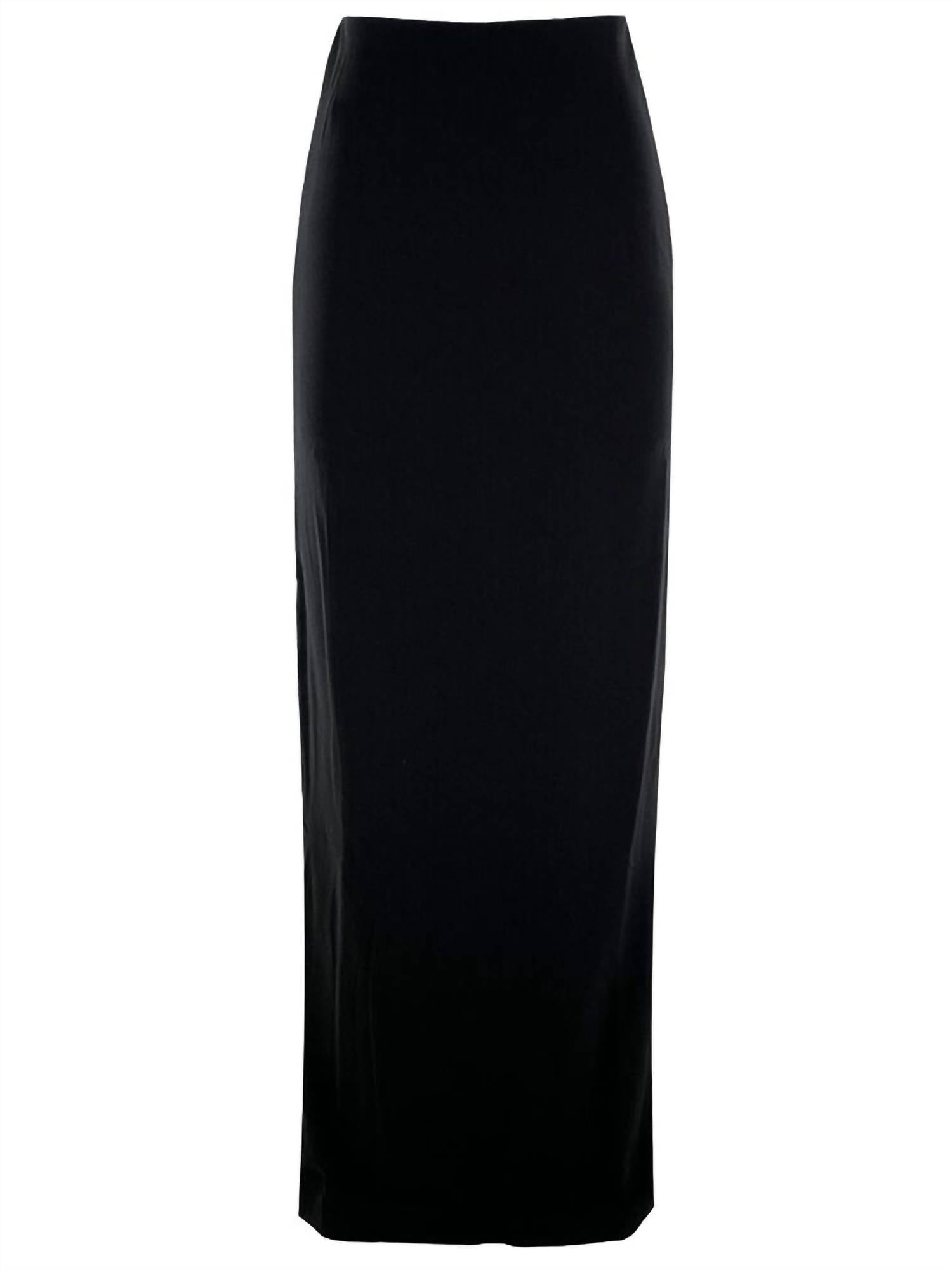 Emily Shalant - LONG CREPE SLIM SKIRT - black - clothing - pencil