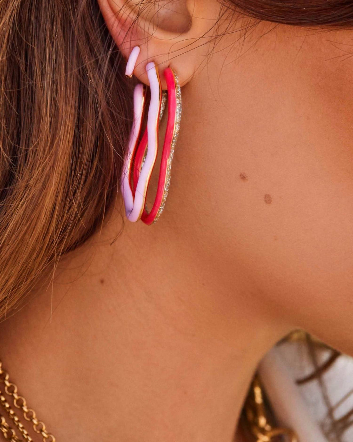 Emma Pills - Women's Mini Enamel Huggies Earrings