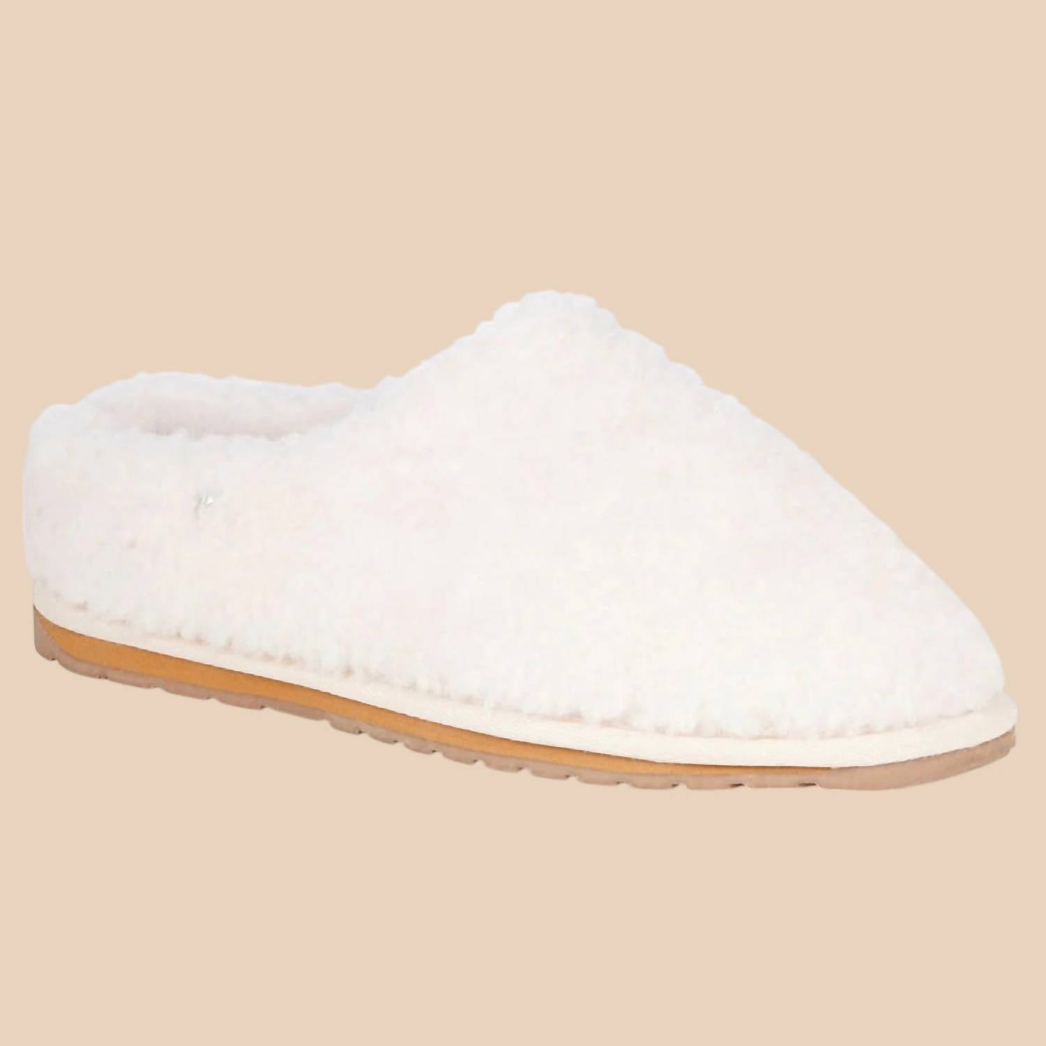 Emu Australia - Women's Joy Teddy Mule Slipper - shoes - slippers - white