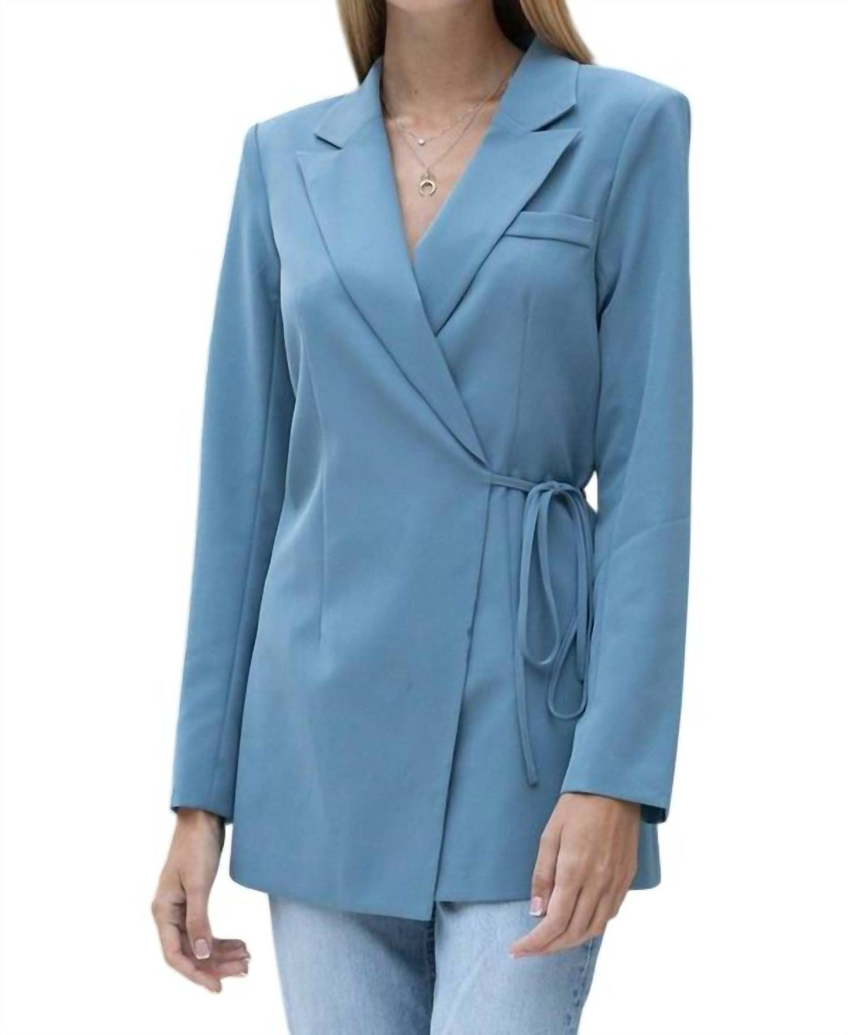 En Creme - Wrap Front Blazer