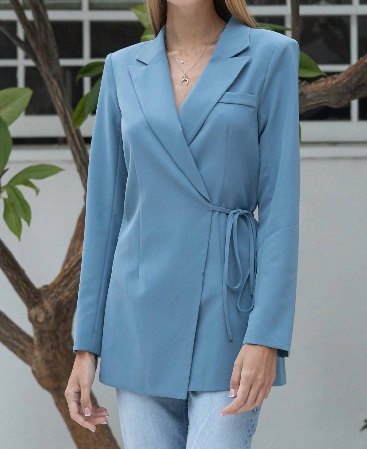En Creme - Wrap Front Blazer
