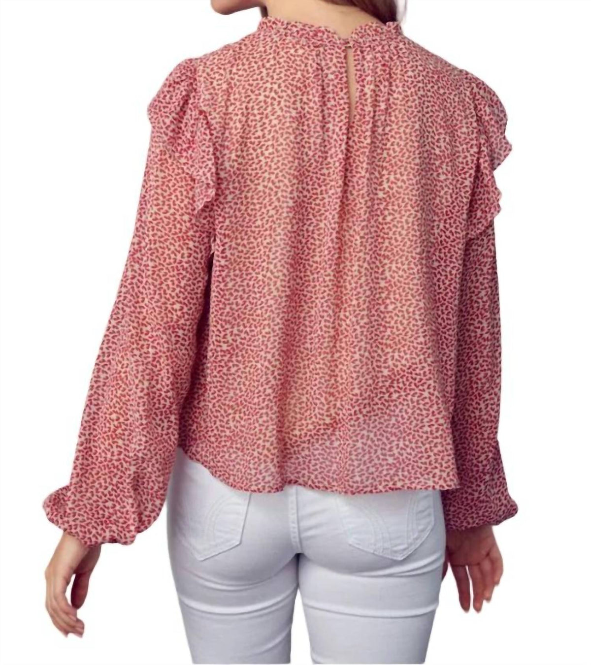 En Merci - High Ruffle Neckline Blouse