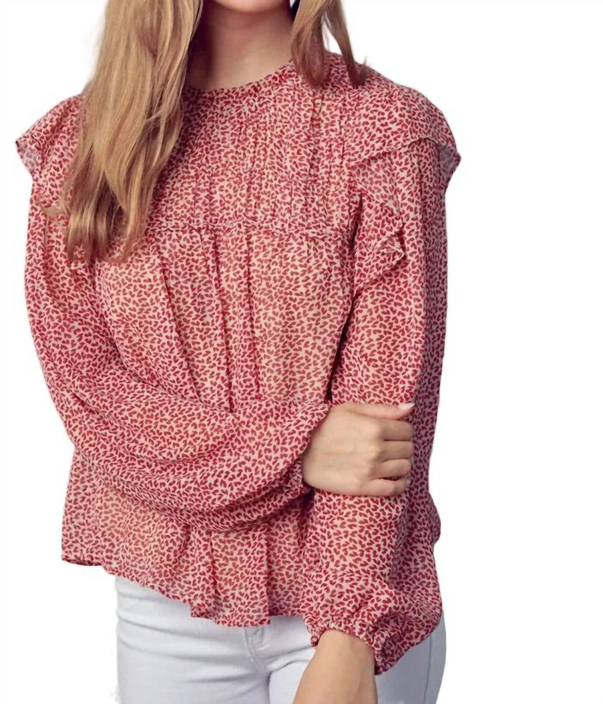 En Merci - High Ruffle Neckline Blouse