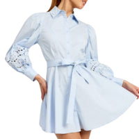 En Saison - Abigail Mini Shirt Dress - blue - clothing - cotton - blend