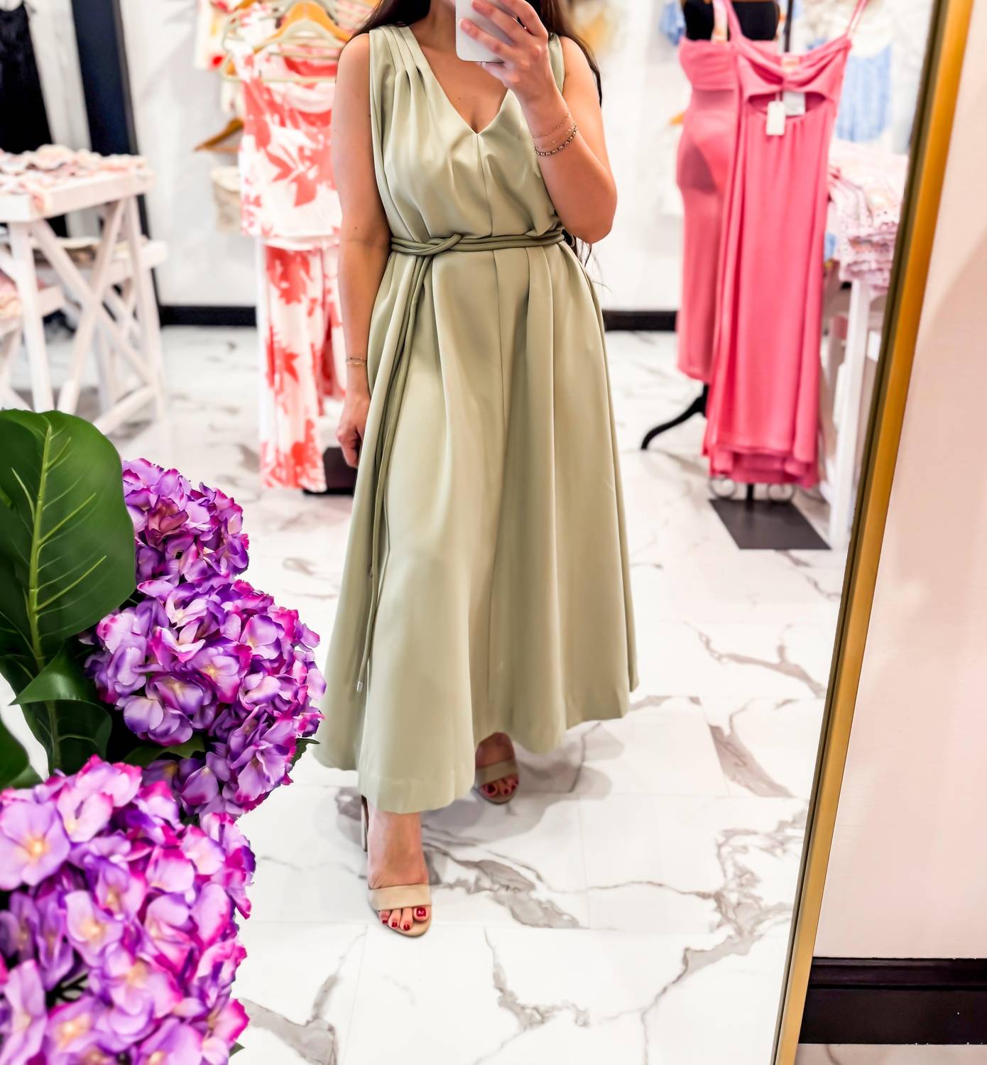 En Saison - High Garden A Line Belted Dress - clothing - dresses - green