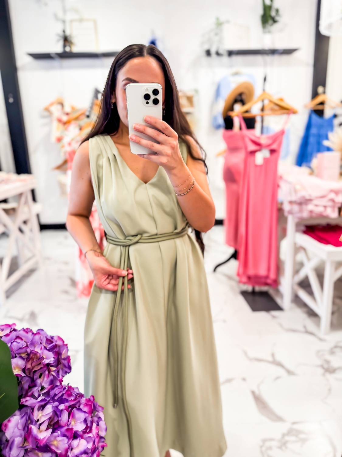 En Saison - High Garden A Line Belted Dress - clothing - dresses - green