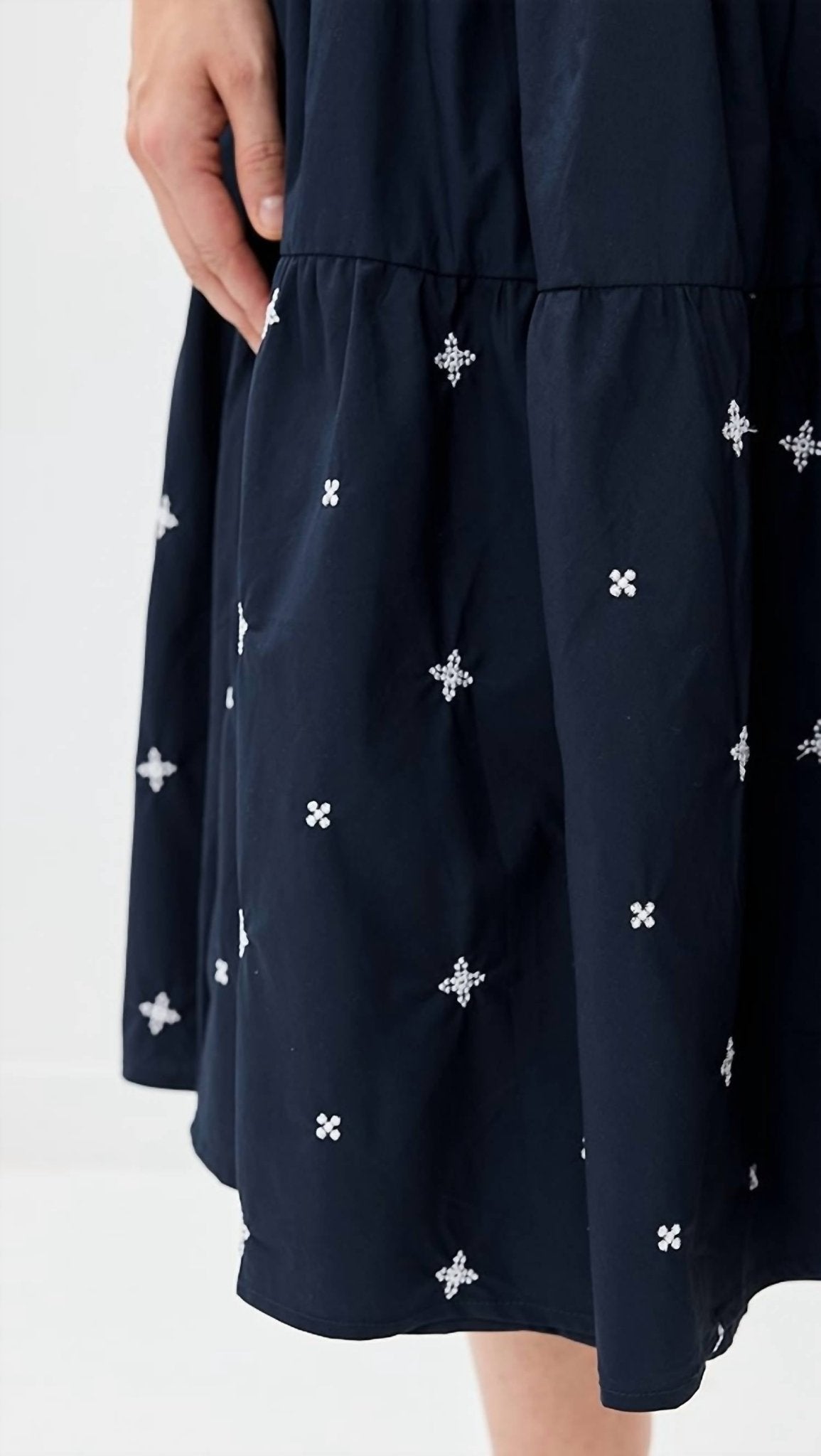 En Saison - Irene Midi Skirt - blue - clothing - cotton