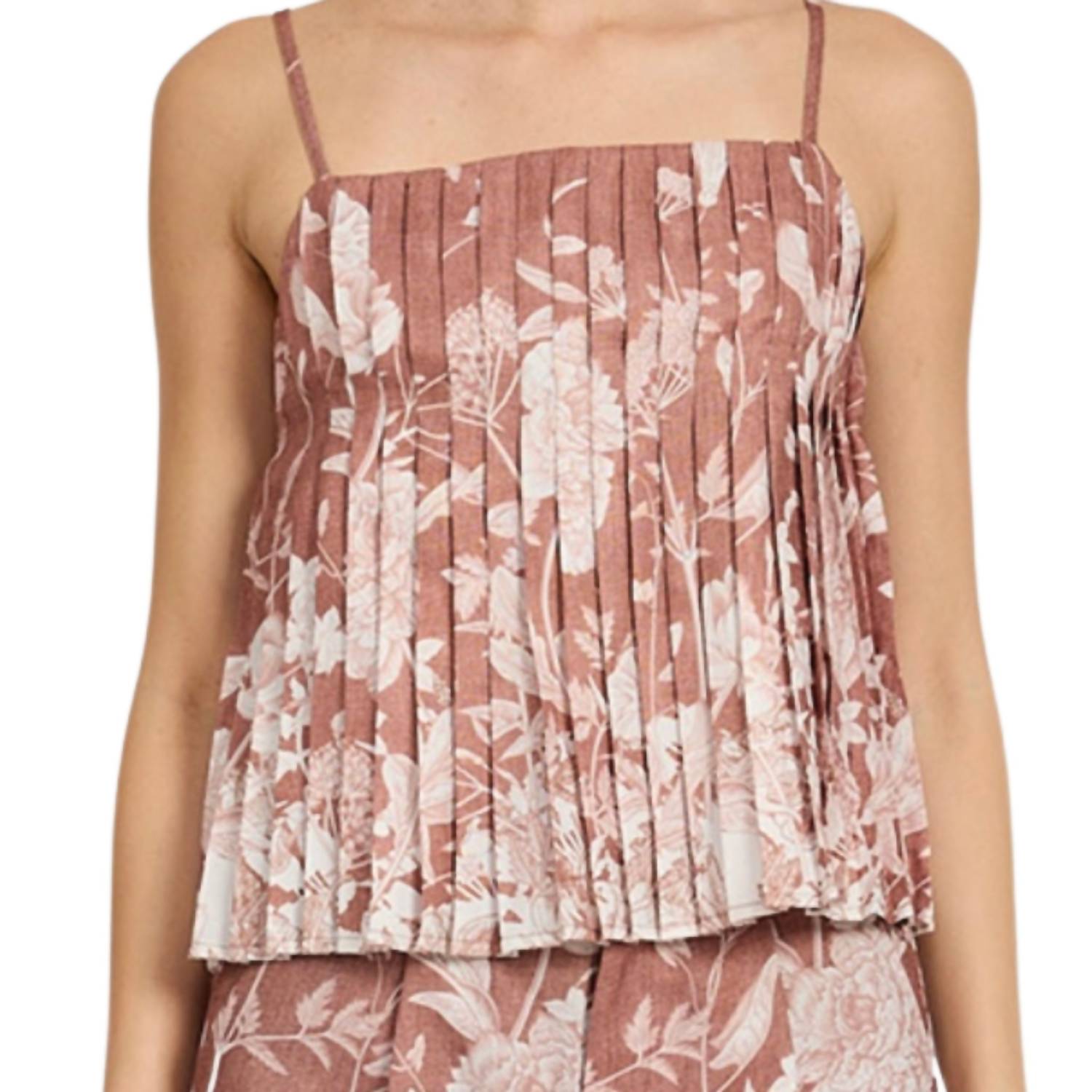 En Saison - Monet Top - brown - clothing - floral