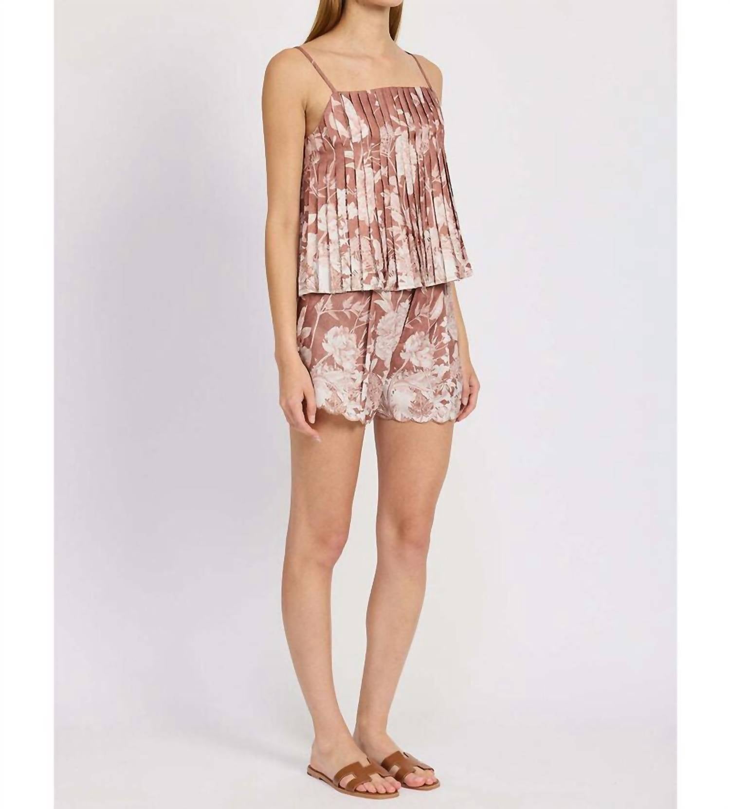 En Saison - Monet Top - brown - clothing - floral