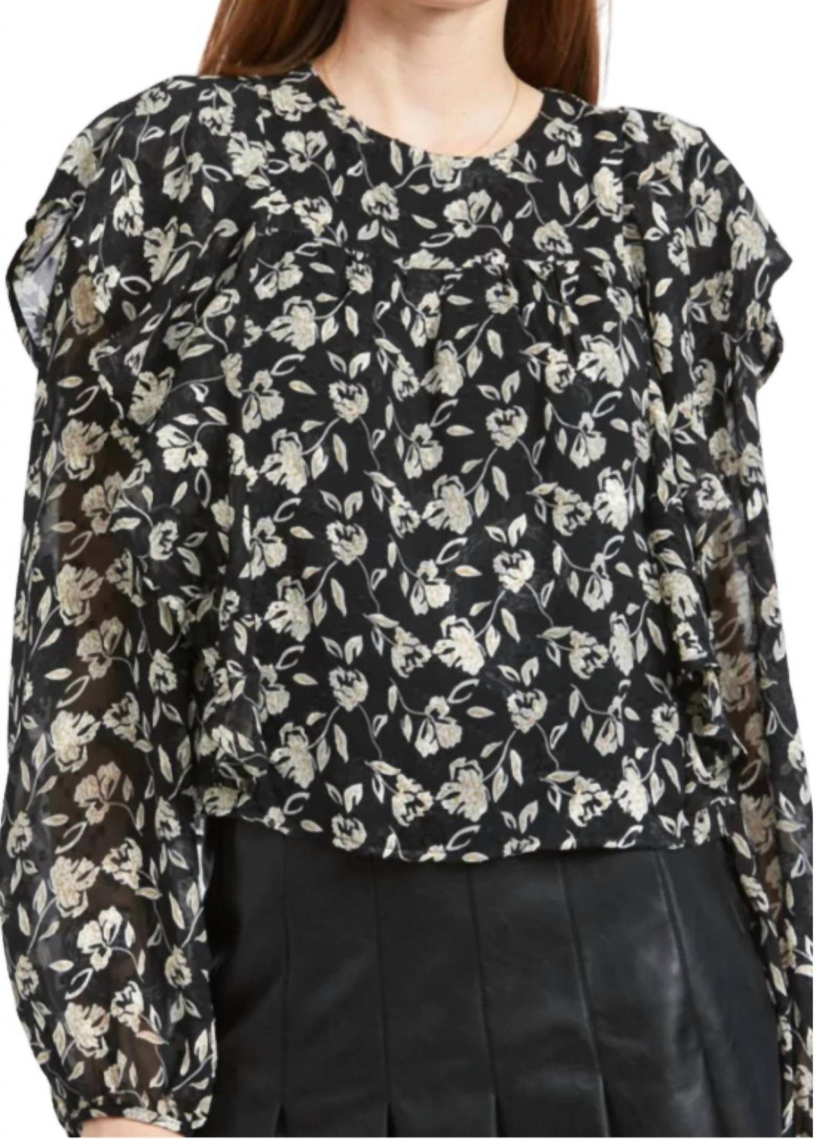En Saison - Printed Ruffle Top